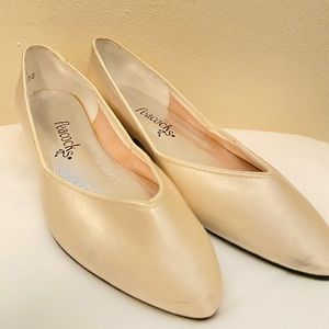 Perry Ellis White Silk Flats
